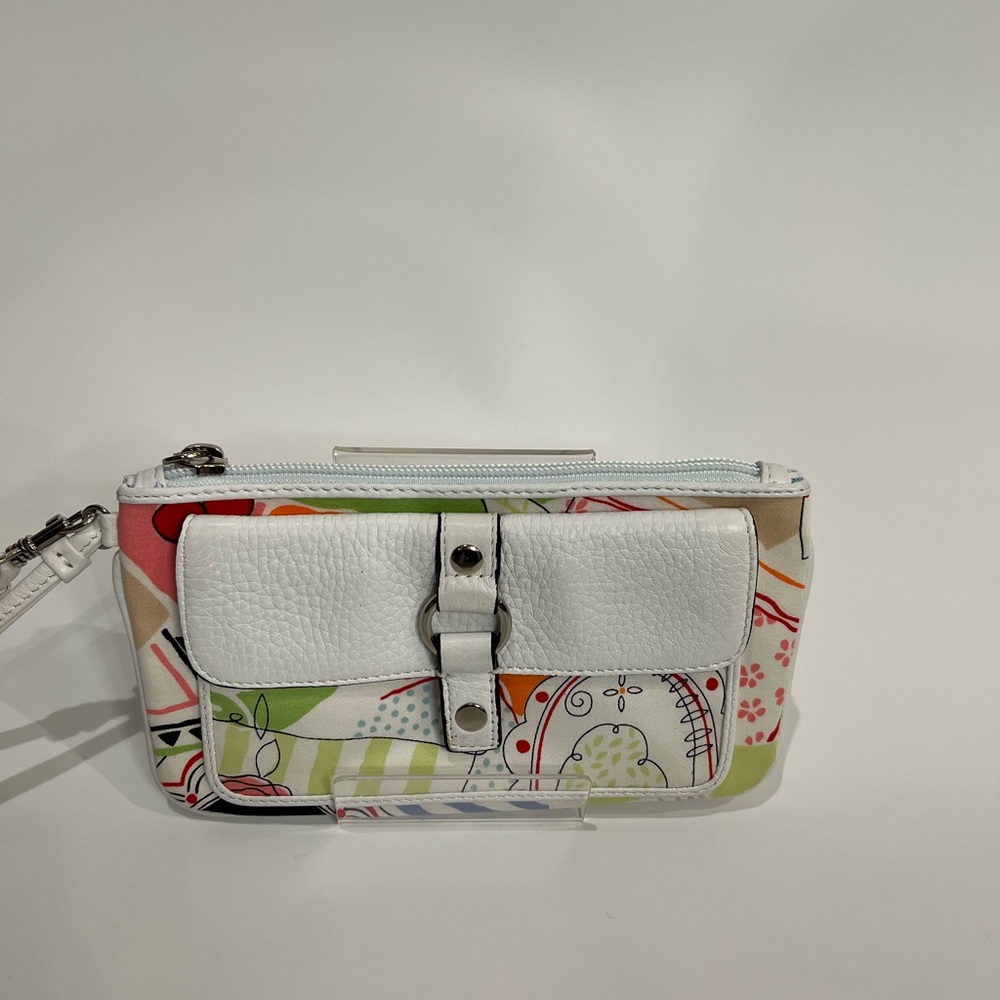 Authentic Talbots Multi Color Wristlet With Front… - image 1